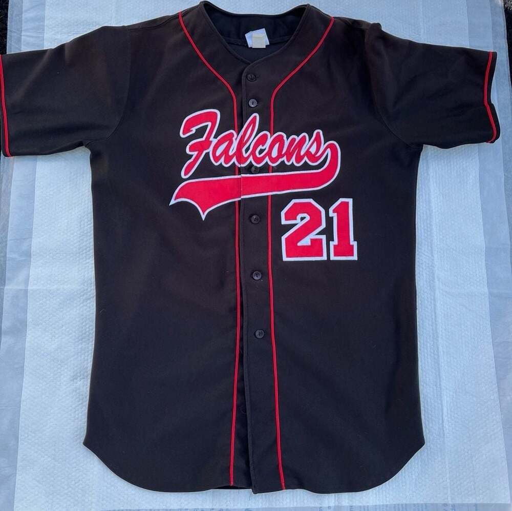 Vintage Riddell NFL Atlanta Falcons #21 Baseball Style Button Up Jersey